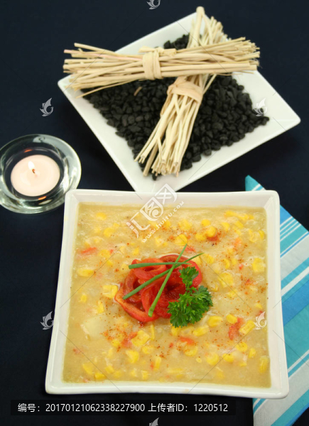 辣椒辣椒和玉米濃湯
