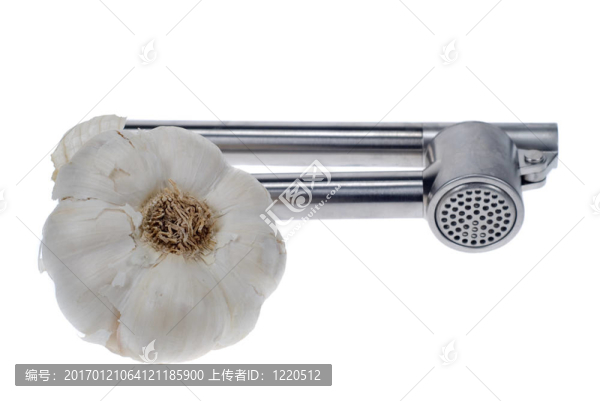新鮮大蒜和壓榨機(jī)