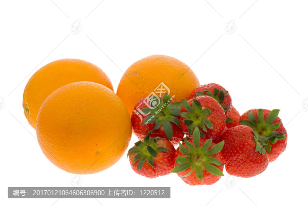 新鮮桔子和草莓
