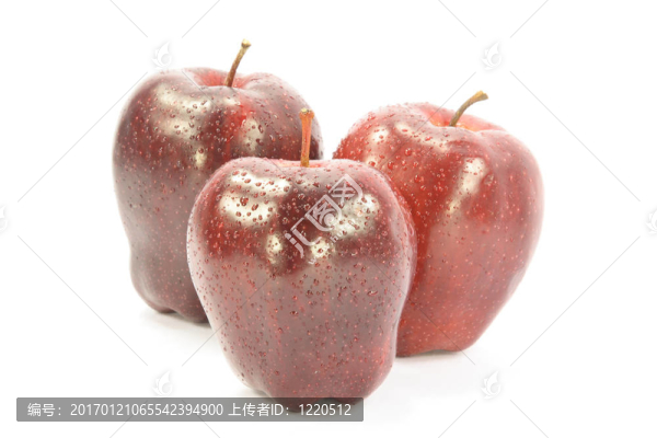 紅蘋果和水滴。