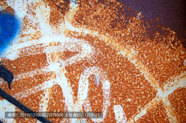 帶有油漆的生銹的金屬表面