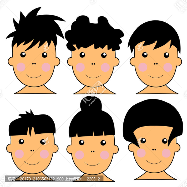 6個(gè)可愛的白人孩子JPEG插圖