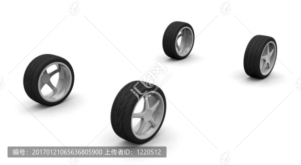 四個新的汽車車輪