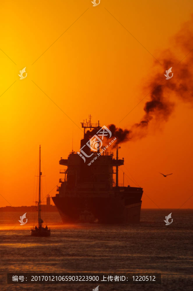 在港灣里的日落