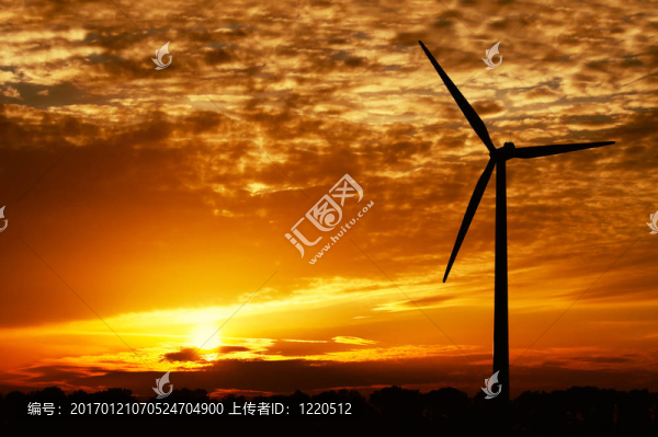 風(fēng)能和金色夕陽