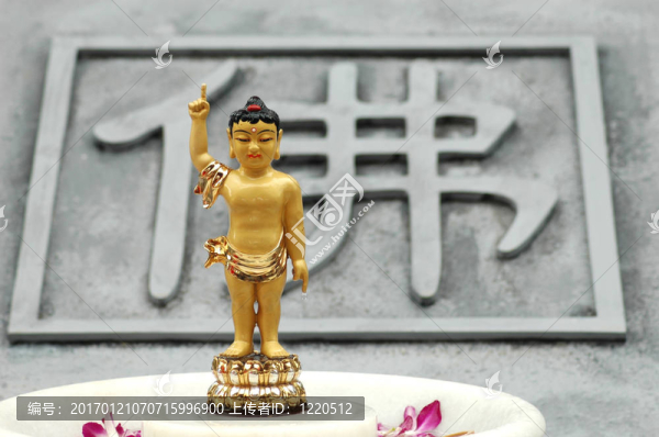 Golden,buddha與漢字布背景