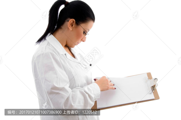 處方處方和筆在白色背景下的側(cè)姿