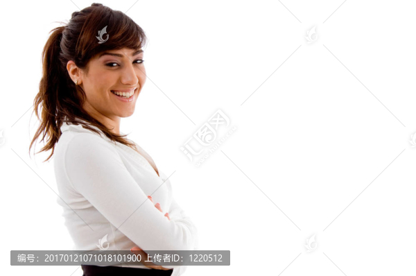 微笑的女商人側(cè)姿