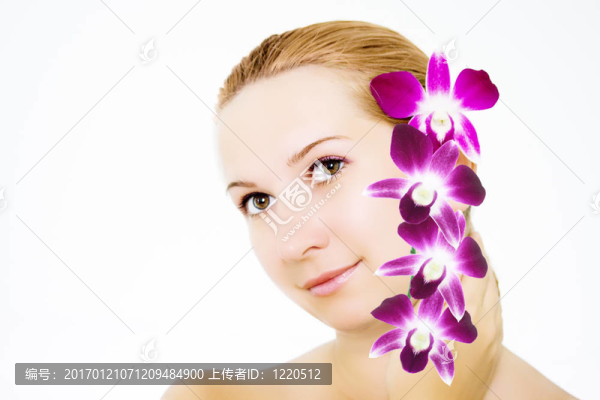 女人與蘭花