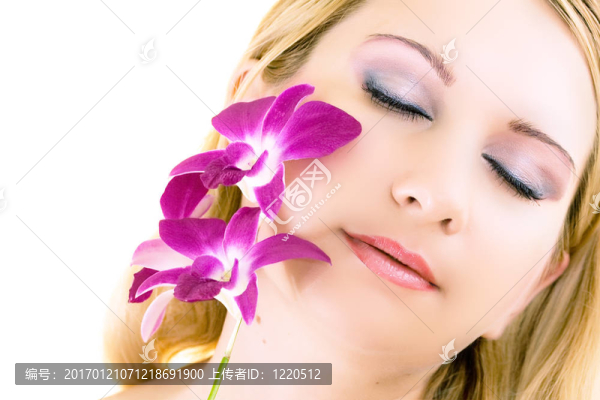 女人與蘭花