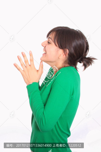 一個美麗的白人婦女的孤立肖像拍攝