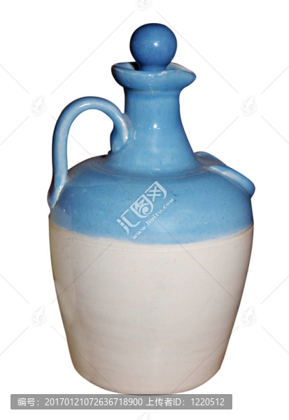 仿古藍(lán)和White,Stoneware,Bottle