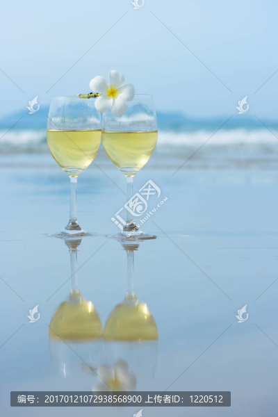 兩杯白葡萄酒