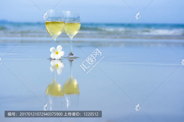 兩杯白葡萄酒
