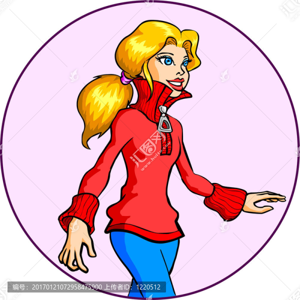 金發(fā)女子穿的拉鏈領(lǐng)毛衣