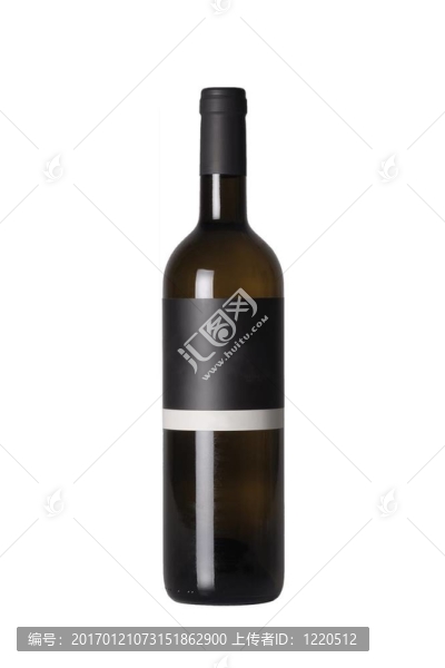 一瓶帶有白色標(biāo)簽的葡萄酒