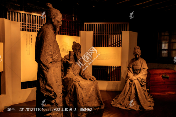 東明草堂,人物塑像,傳統(tǒng)建筑