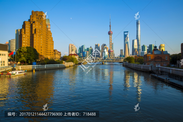 蘇州河,上海,上海浦東,高空航