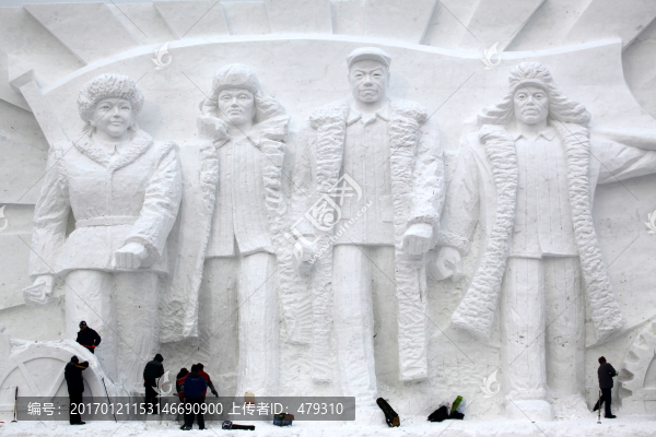 雪雕,雕塑,石油工人,鐵人