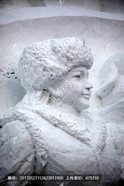 雪雕,雕塑,石油工人