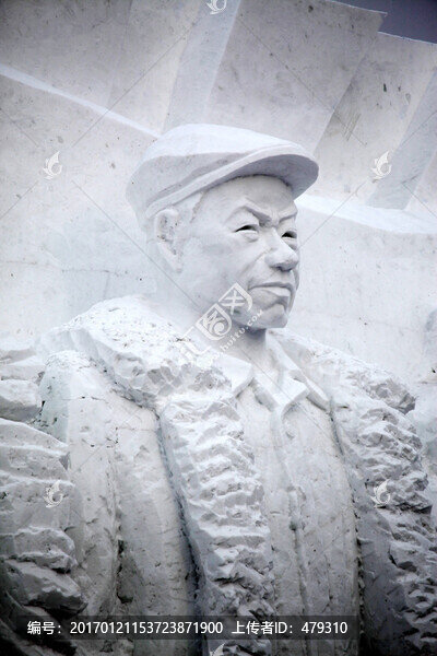 雪雕,雕塑,石油工人,鐵人,雪