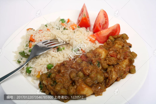 素食muttar土豆咖喱