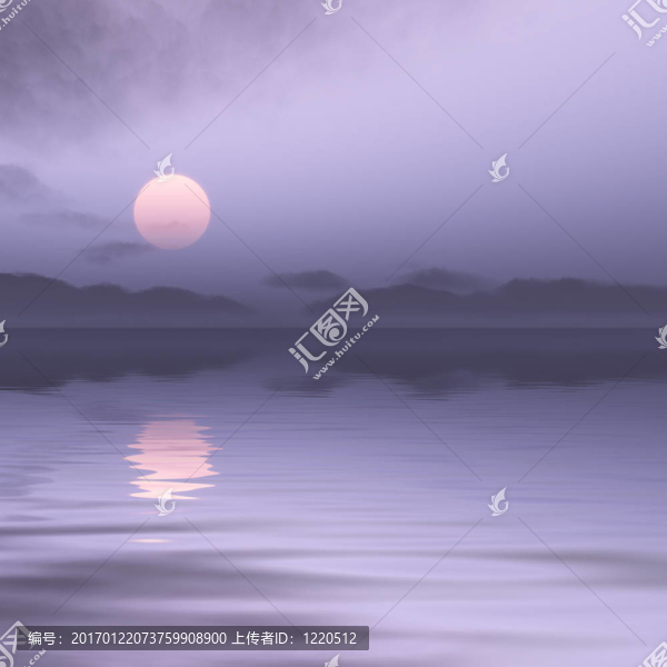 紫色的夕陽