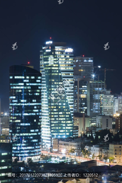 特拉維夫天際線-夜城