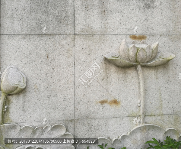 荷花石刻