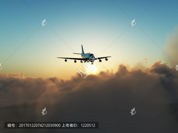 飛過云層的飛機(jī)