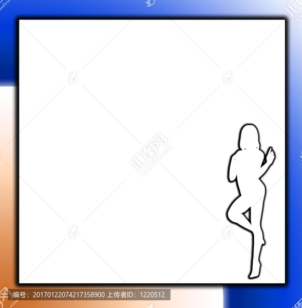 帶有空白符號的性感女性輪廓