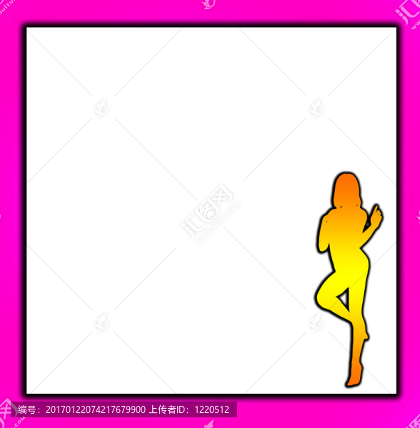 帶有空白符號的性感女性輪廓