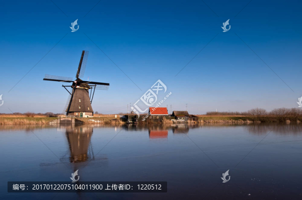 在美麗的風車群景觀