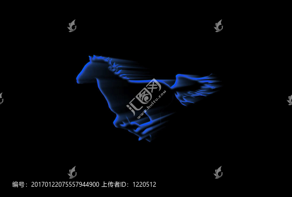 藍(lán)色的奔跑的馬