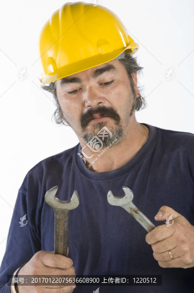 一個勤雜工或工人的整體形象