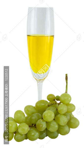 靜物與一杯葡萄酒和綠色葡萄