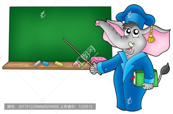 卡通大象黑板老師