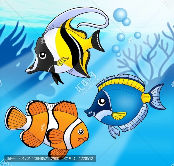 藍(lán)色海洋中的珊瑚魚
