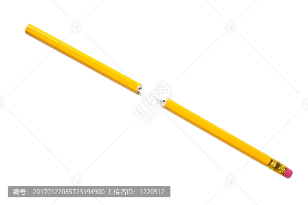 黃色的鉛筆斷了