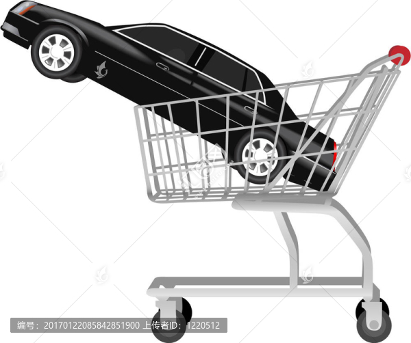 汽車購買黑色汽車購物車
