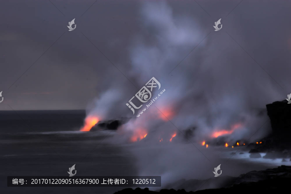 熔巖流入海洋