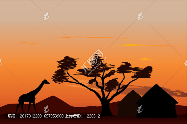 在非洲日落