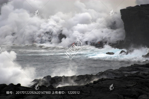 熔巖流入海洋