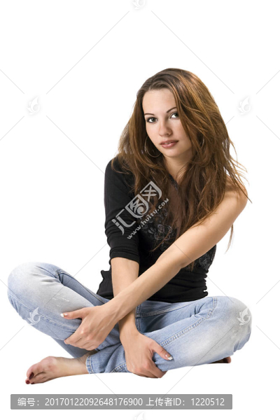 年輕美麗的女人。白色隔離