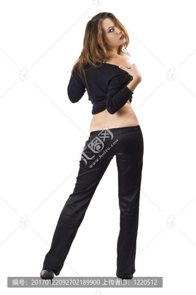性感的年輕美女。白色隔離