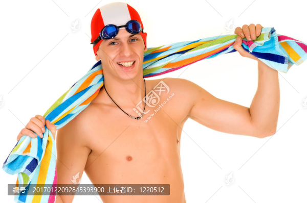 運動員；游泳毛巾