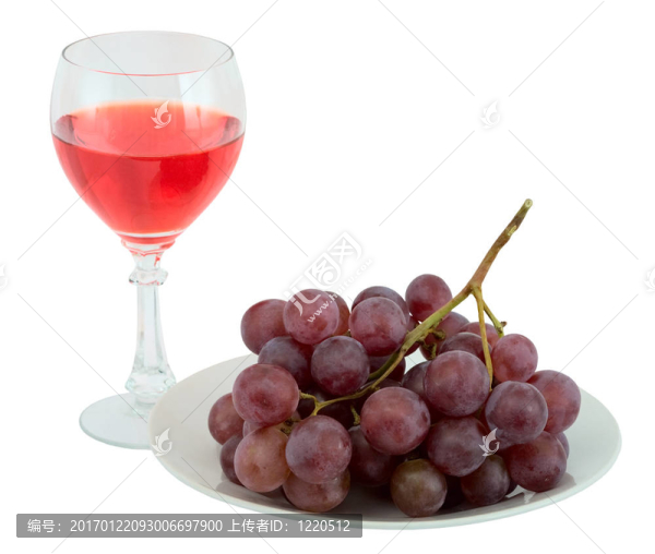 靜物與一杯葡萄酒和葡萄
