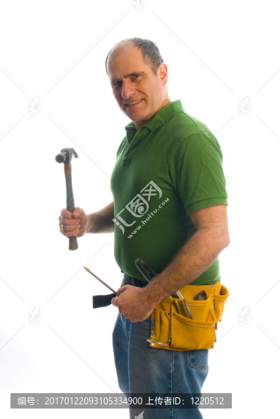 承包商修理工工具帶錘
