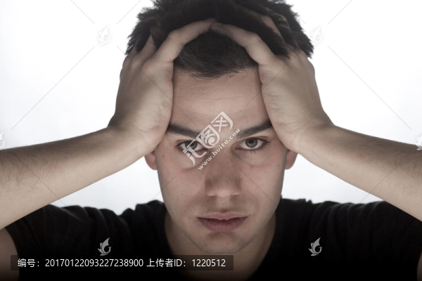 年輕的悲傷的男人的肖像