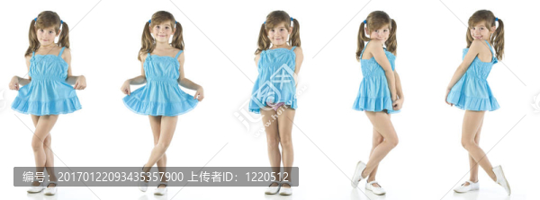 穿藍色衣服的女孩